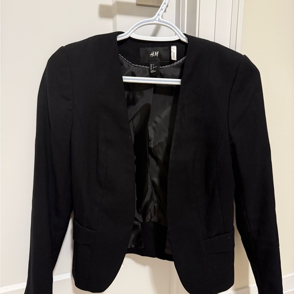 H&M Black Blazer Jacket Classic Tailored Suit - Picture 1 of 4